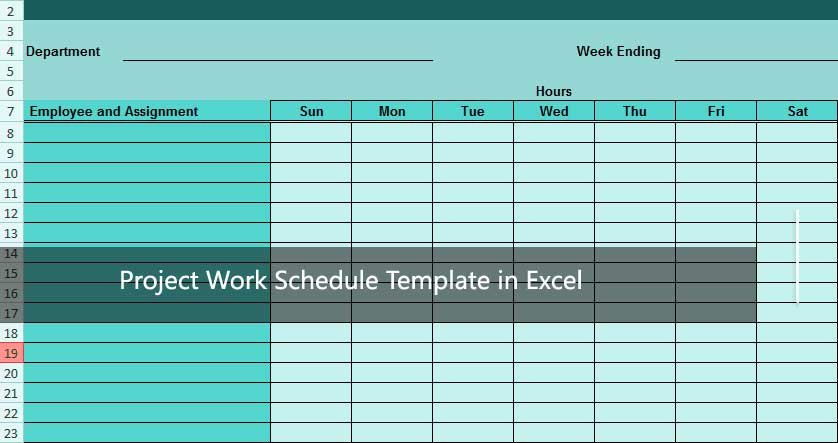 work schedule template free excel