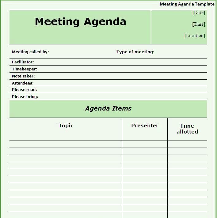 meeting agenda examples