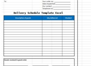 Delivery Schedule Template Excel - Excelonist