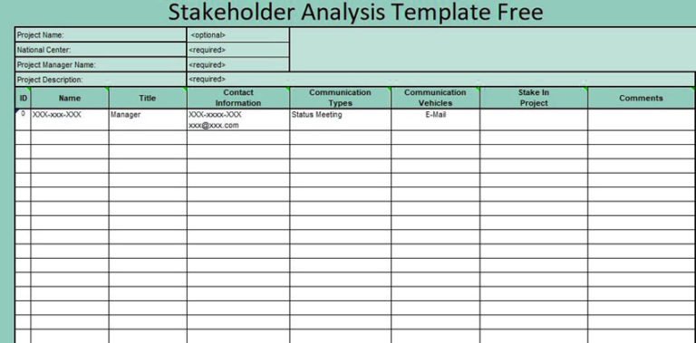 Stakeholder Analysis Template Excel (Matrix) Excelonist