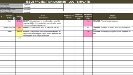 Project Issue Tracker Template Excel - Excelonist